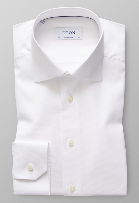 Eton Uni Cotton Tencel Shirt White