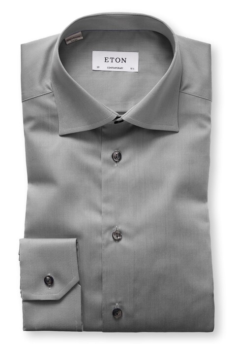 Eton Uni Cutaway Signature Twill Overhemd Midden Grijs