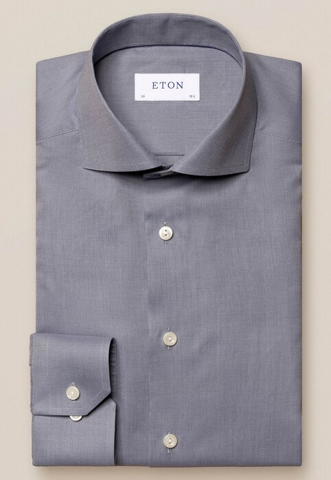 Eton Uni Extreme Cutaway Flannel Shirt Grey