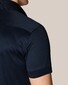Eton Uni Filo di Scozia Jersey Knit Contrast Buttons Poloshirt Navy
