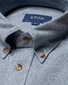 Eton Uni Flanel Button Down Organic Cotton Horn Effect Buttons Overhemd Blauw