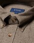 Eton Uni Flanel Button Down Organic Cotton Horn Effect Buttons Overhemd Bruin
