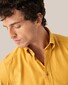 Eton Uni Flanel Button Down Organic Cotton Horn Effect Buttons Overhemd Geel