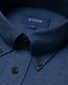 Eton Uni Flanel Button Down Organic Cotton Horn Effect Buttons Overhemd Navy