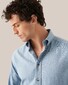 Eton Uni Flannel Button Down Organic Cotton Horn Effect Buttons Shirt Blue