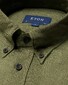 Eton Uni Flannel Button Down Organic Cotton Horn Effect Buttons Shirt Dark Green
