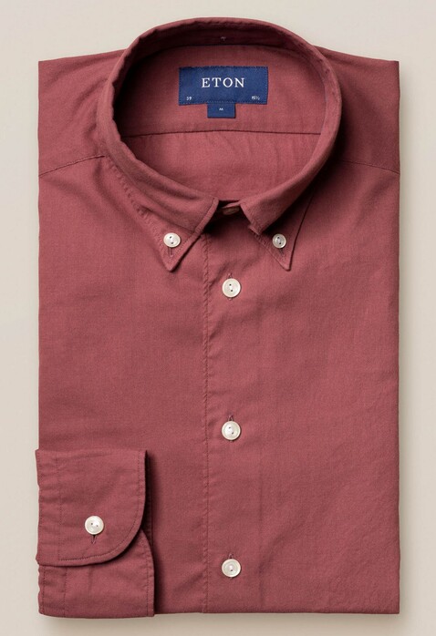 Eton Uni Flannel Button Under Shirt Dusty Red
