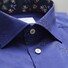 Eton Uni Floral Contrast Overhemd Donker Blauw Melange