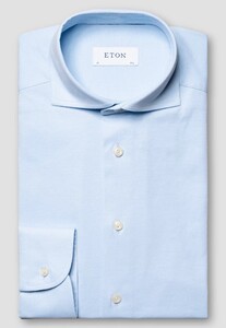 Eton Uni Four-Way Stretch Overhemd Licht Blauw