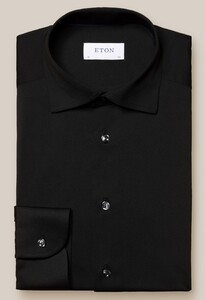 Eton Uni Four Way Stretch Overhemd Zwart