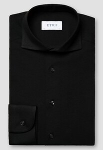 Eton Uni Four-Way Stretch Overhemd Zwart