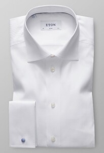 Eton Uni French Cuff Overhemd Wit
