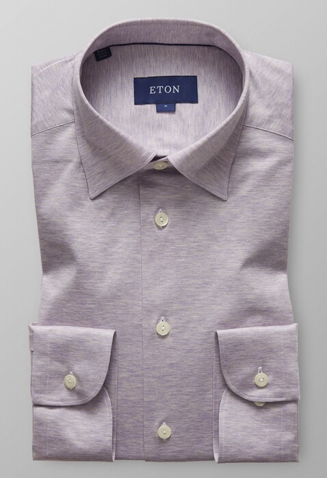 Eton Uni Jersey Button Under Overhemd Zacht Roze