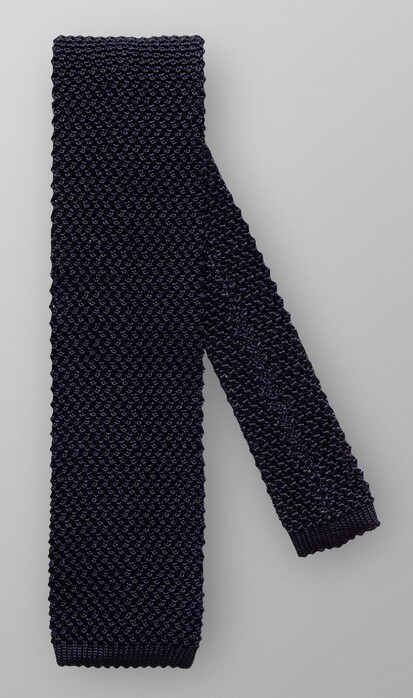 Eton Uni Knitted Silk Tie Dark Blue Extra Melange