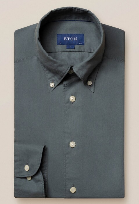 Eton Uni Lightweight Flannel Shirt Dusty Olive