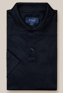 Eton Uni Organic Cotton Filo di Scozia Piqué Polo Navy