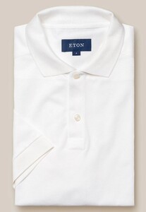 Eton Uni Organic Cotton Filo di Scozia Piqué Poloshirt White