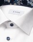 Eton Uni Organic Cotton Signature Twill Floral Contrast Details Overhemd Wit