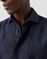 Eton Uni Organic Linen Short Sleeve Shirt Navy