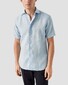 Eton Uni Organic Linnen Short Sleeve Overhemd Licht Blauw