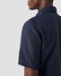 Eton Uni Organic Linnen Short Sleeve Overhemd Navy