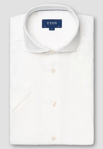 Eton Uni Organic Linnen Short Sleeve Overhemd Wit