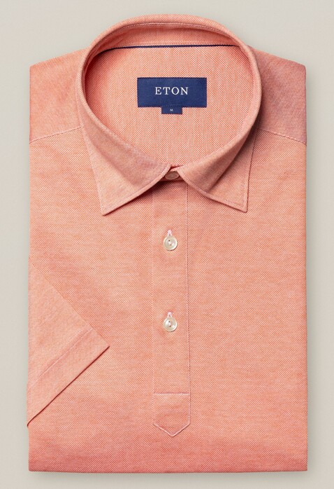 Eton Uni Polo Oxford Pique Poloshirt Fine Orange
