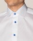 Eton Uni Poplin Fine Contrast Overhemd Wit