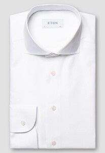 Eton Uni Signature Oxford Fine Basketweave Texture Shirt White