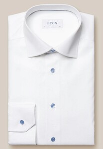 Eton Uni Signature Poplin Overhemd Wit