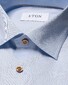Eton Uni Signature Twill Brown Contrast Details Overhemd Licht Blauw