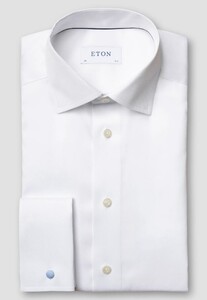 Eton Uni Signature Twill French Cuffs Overhemd Wit