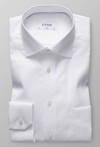 Eton Uni Signature Twill Overhemd Wit