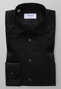 Eton Uni Signature Twill Overhemd Zwart