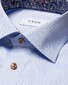 Eton Uni Signature Twill Paisley Detail Overhemd Licht Blauw