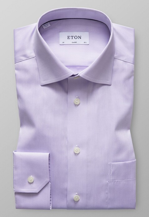Eton Uni Signature Twill Shirt Lilac