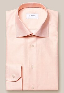 Eton Uni Signature Twill Subtle Floral Detail Shirt Fine Orange