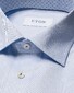 Eton Uni Signature Twill Subtle Texture Fine Contrast Details Overhemd Licht Blauw