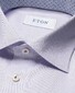 Eton Uni Signature Twill Subtle Texture Fine Contrast Details Overhemd Licht Paars