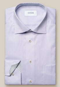 Eton Uni Signature Twill Subtle Texture Fine Contrast Details Shirt Light Purple