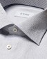 Eton Uni Signature Twill Subtle Texture Fine Floral Contrast Details Overhemd Licht Grijs
