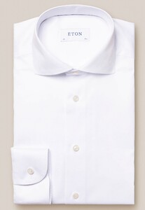 Eton Uni Signature Twill Wide Spread Collar Overhemd Wit