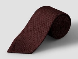 Eton Uni Structured Grenadine Tie Das Donker Rood