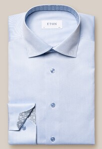 Eton Uni Subtle Contrast Fabric Shirt Light Blue