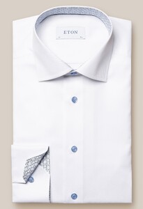 Eton Uni Subtle Contrast Fabric Shirt White