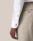 Eton Uni Subtle Texture Signature Twill Brown Contrast Details Overhemd Wit