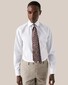 Eton Uni Subtle Texture Signature Twill Brown Contrast Details Shirt White