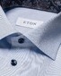 Eton Uni Subtle Texture Signature Twill Paisley Pattern Contrast Overhemd Licht Blauw