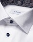 Eton Uni Subtle Texture Signature Twill Paisley Pattern Contrast Overhemd Wit