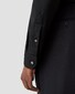Eton Uni Super 120 Merino Wool Mother of Pearl Buttons Overhemd Zwart